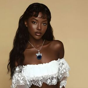 Sterling Silver 925 Pendant With Semiprecious Stones.